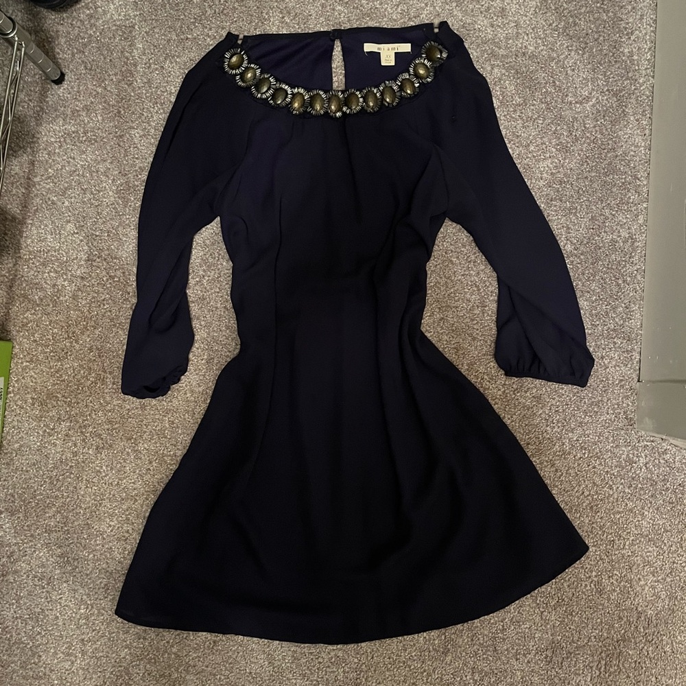 Anthropology dress with beaded neckline